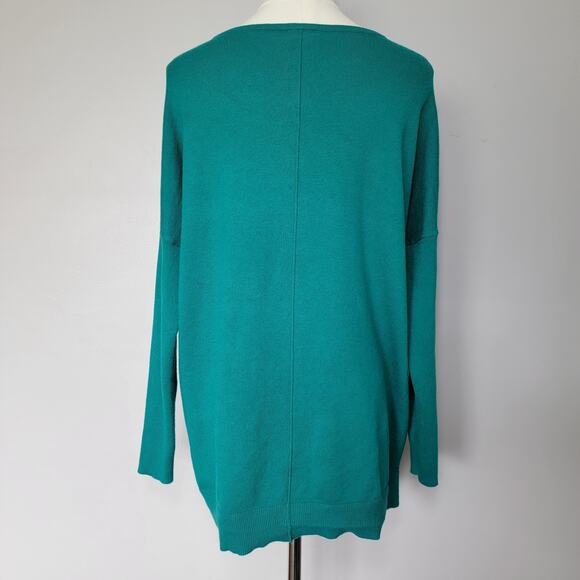 Chicos Cashmere Blend Sweater Green Sz 0 Small Christmas Holiday Office Preppy - Picture 2 of 6